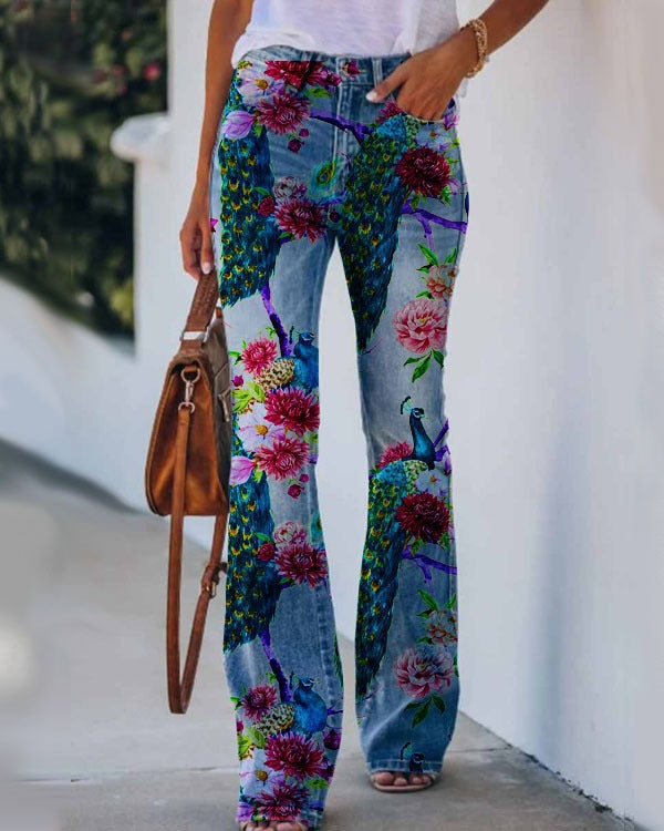 Womens Casual 3D patterned Jeans
