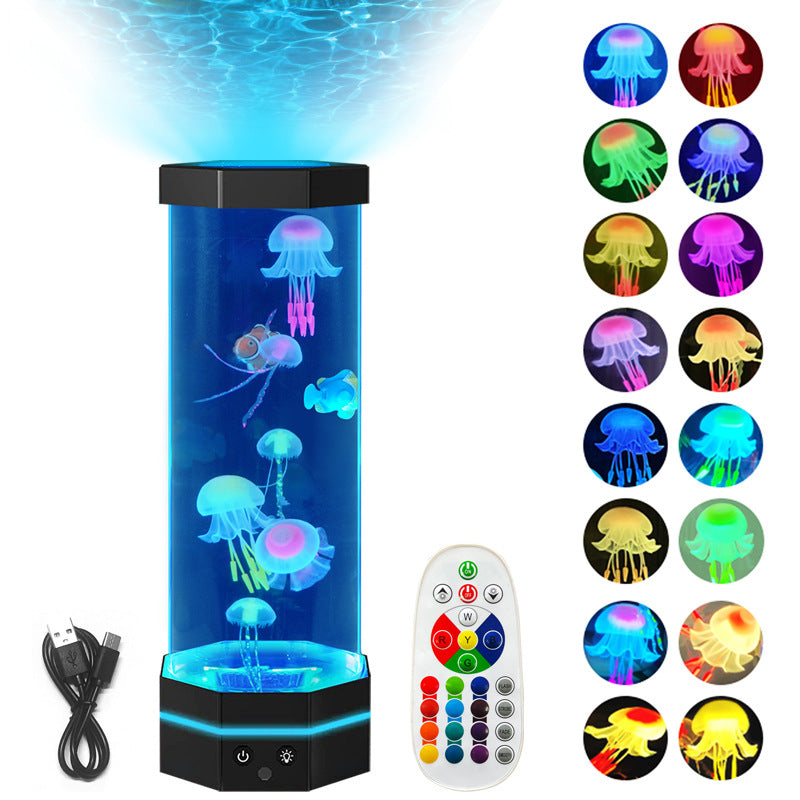 15″ USB Jellyfish Lava Lamp (17‑Color with Remote)