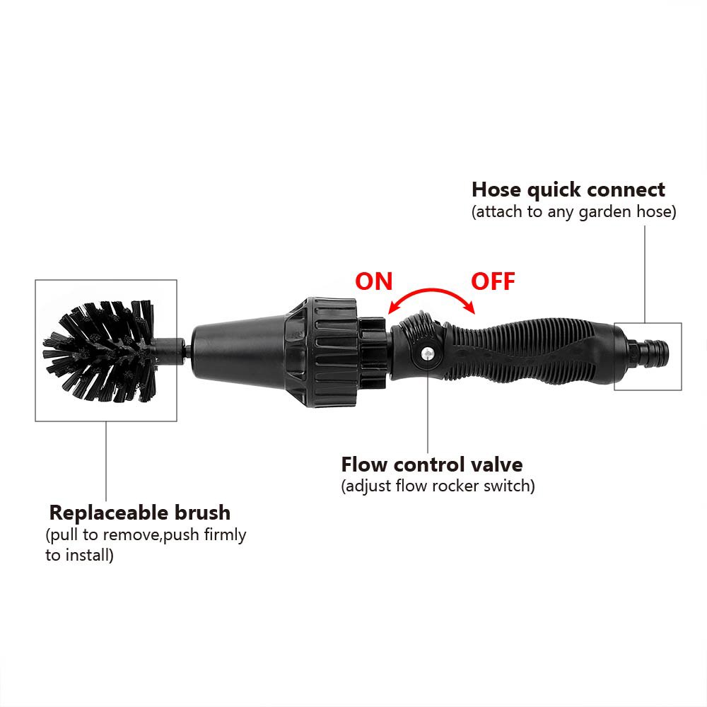 Water-driven Rotary  Water Spray Brush