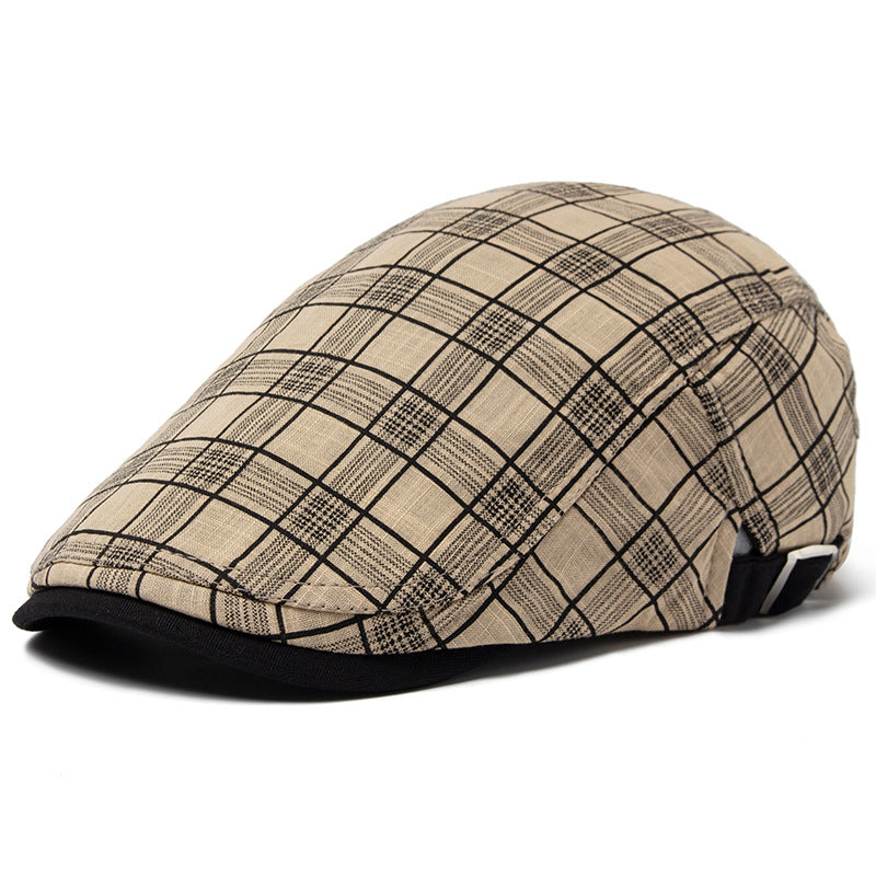 Mens Lightweight Summer Plaid Beret