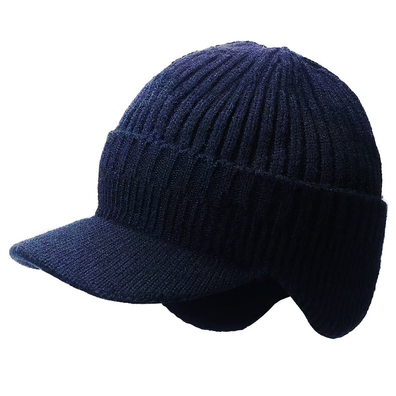 Mens Thick Knitted Outdoor Thermal Earflap Beanie