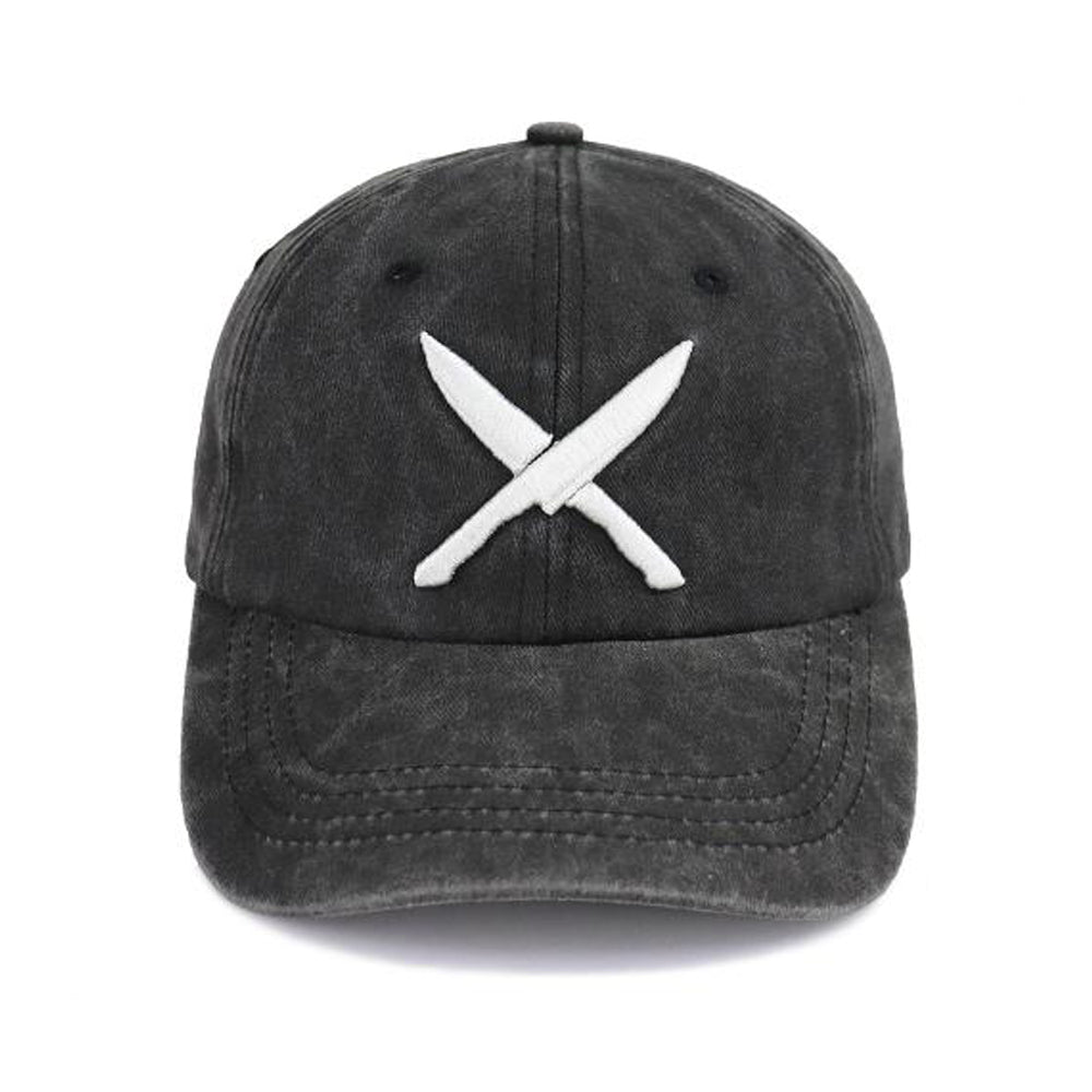 2pcs Knives Black Hat For Women Men, Adjustable Baseball Cap