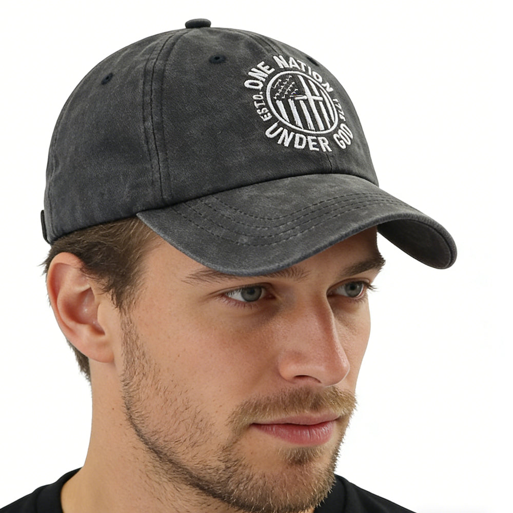 2pcs One Nation Under God Baseball Cap For Women Men,