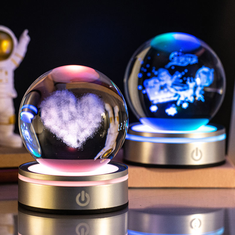 3D Luminous Crystal Ball Night Lamp