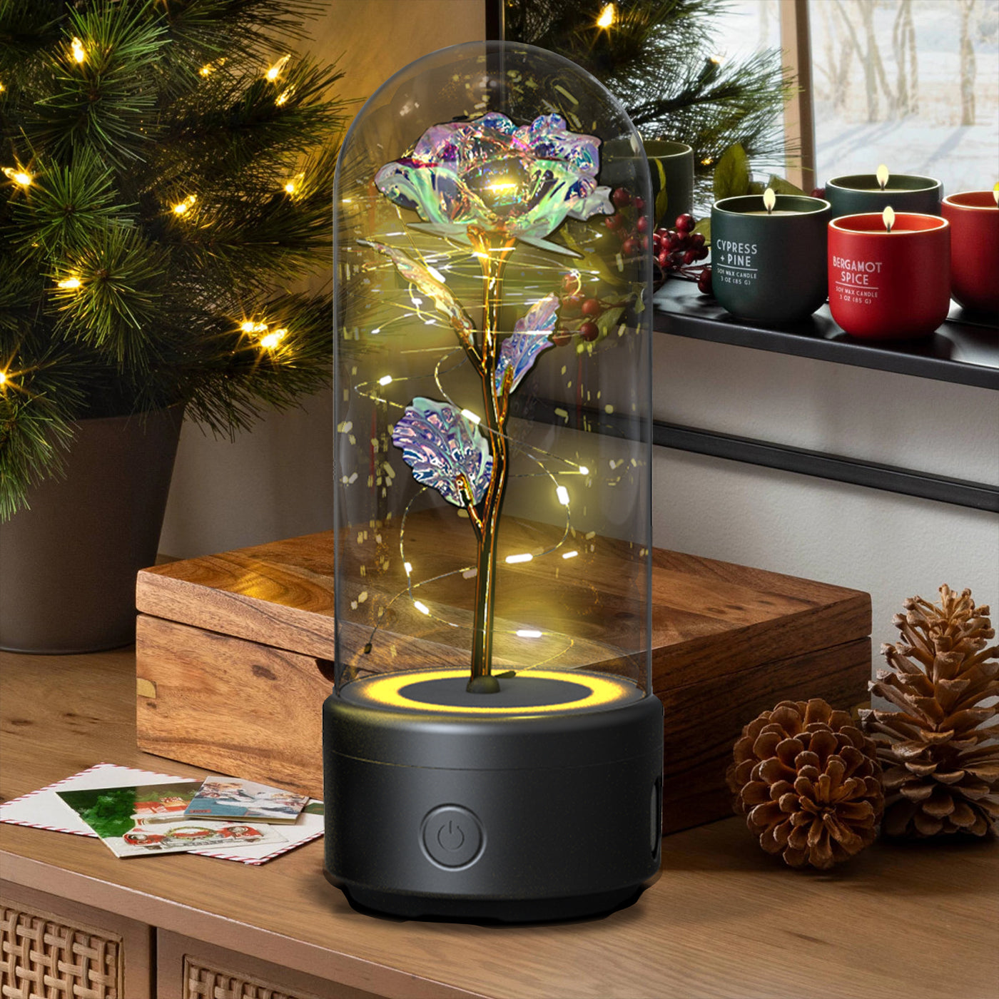 2-in-1 LED Rose Light & Bluetooth Speaker