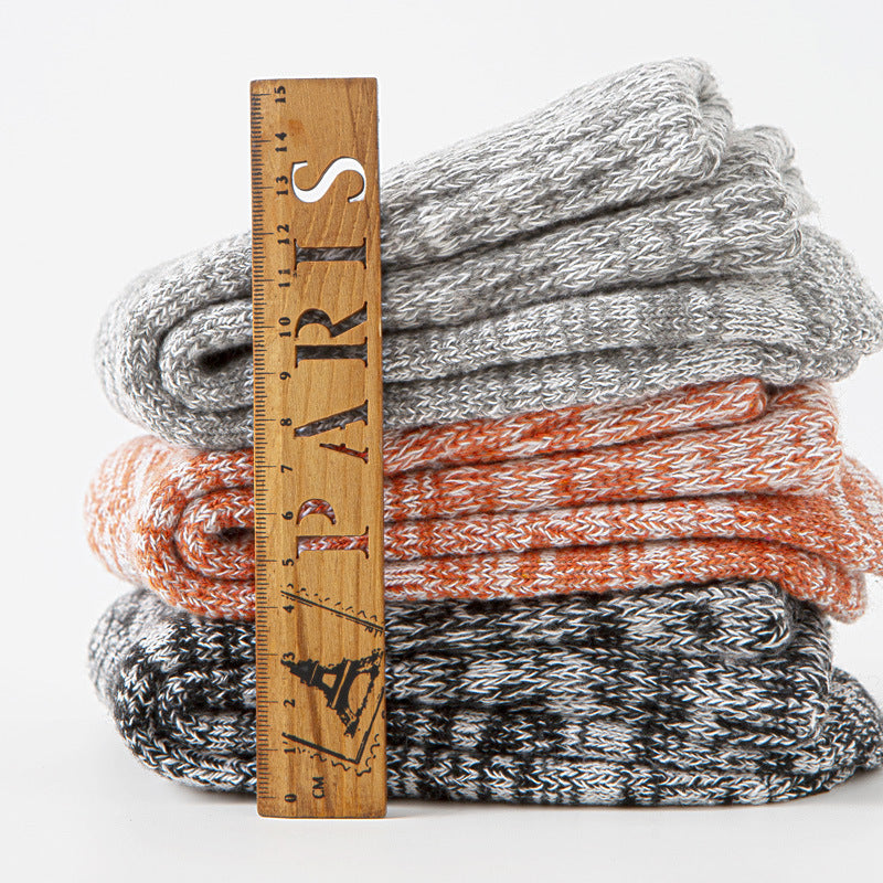 Thick Warm Terry Socks In A Retro Color Palette For Women