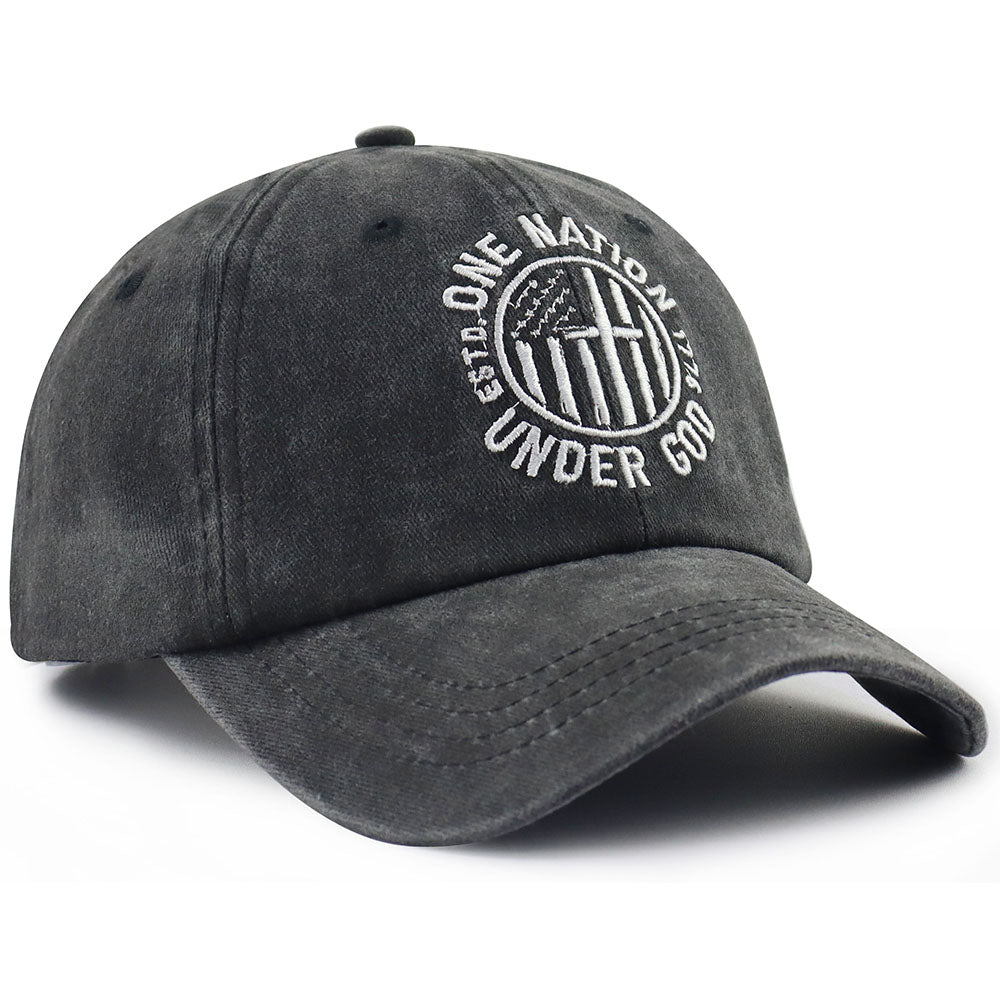 2pcs One Nation Under God Baseball Cap For Women Men,