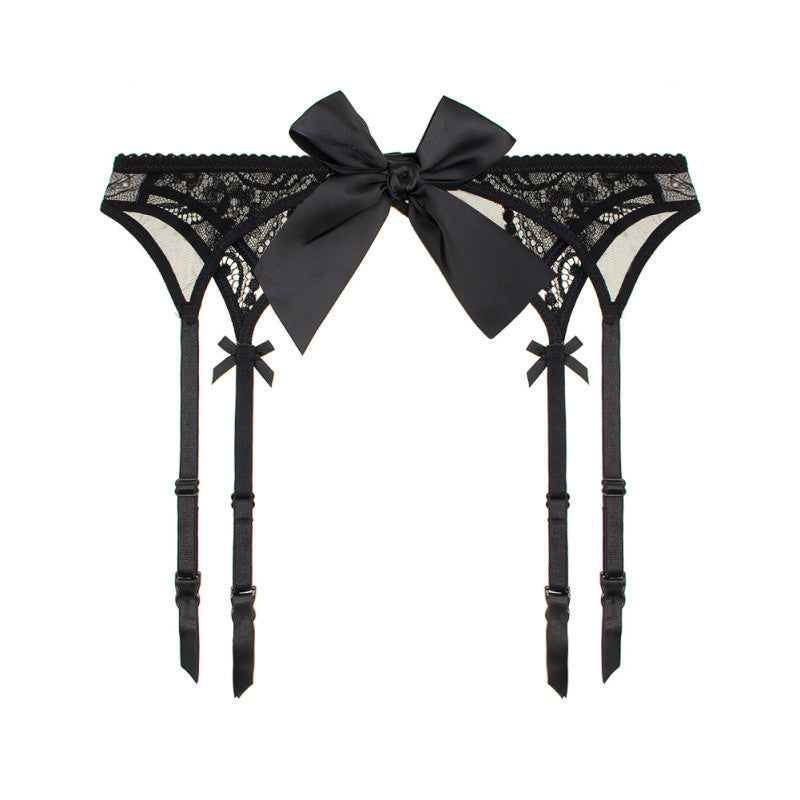 Sexy Mesh Lace Embroidered Non-Slip Back-Button Womens Garter Belt