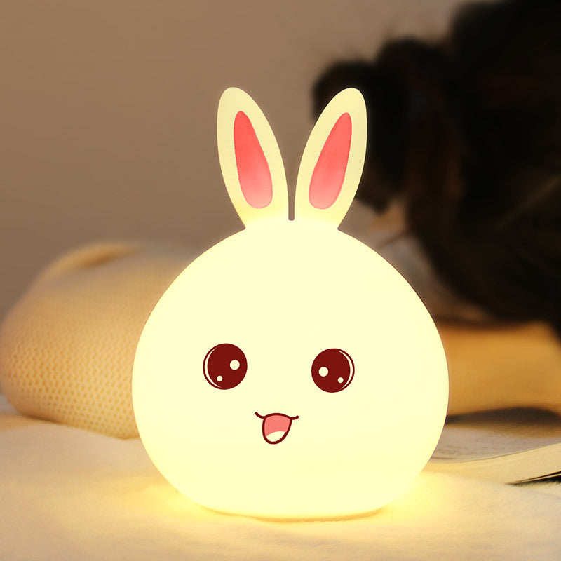 Cute Rabbit Silicone LED Touch Night Light