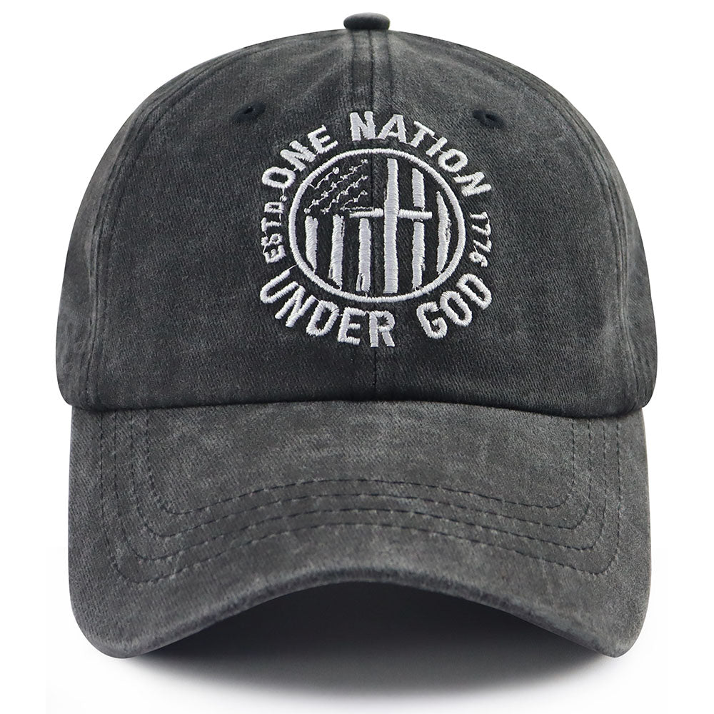 2pcs One Nation Under God Baseball Cap For Women Men,
