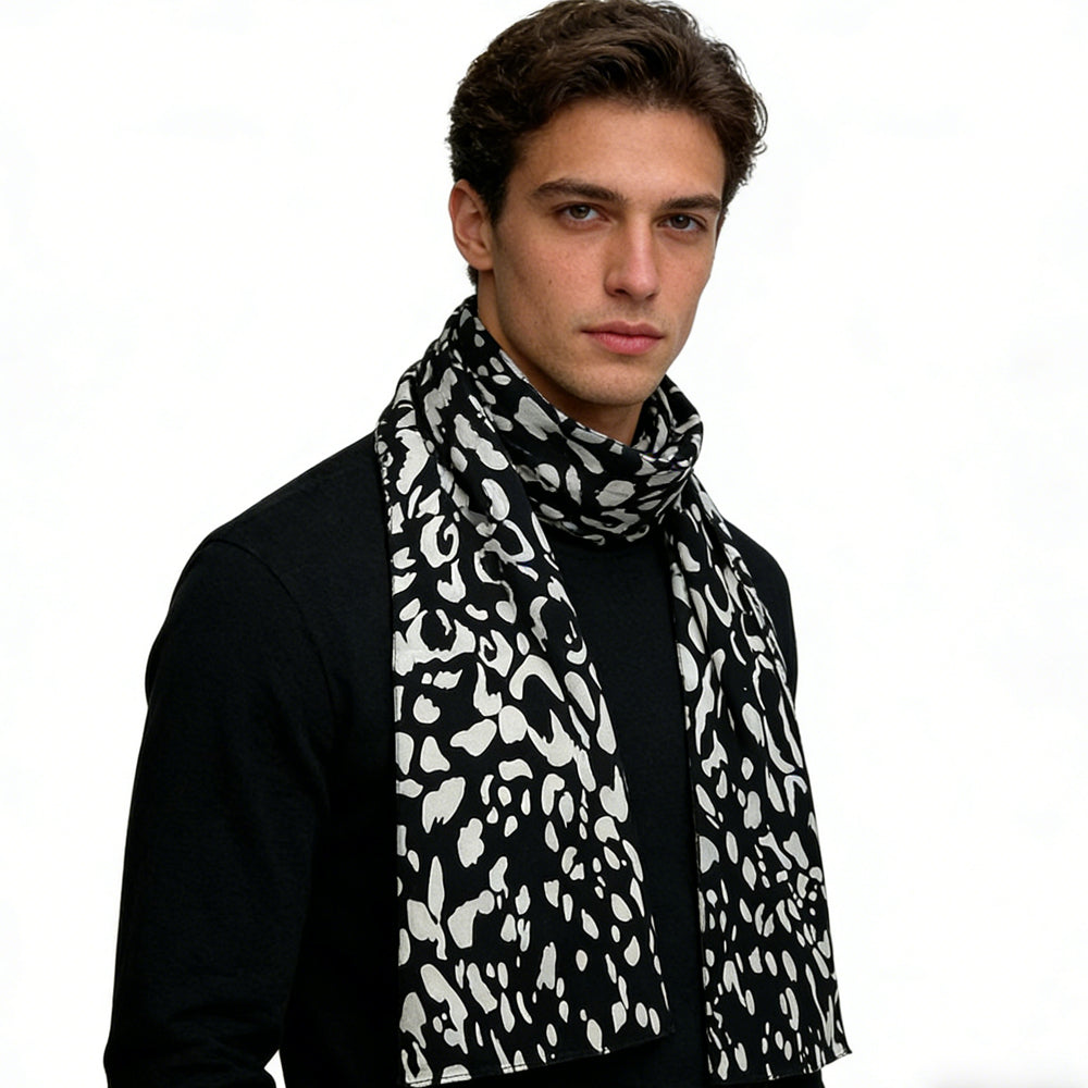 2pcs Abstract Long Scarf,Gallery Opening Bold Abstract Print Makes For Women and Men