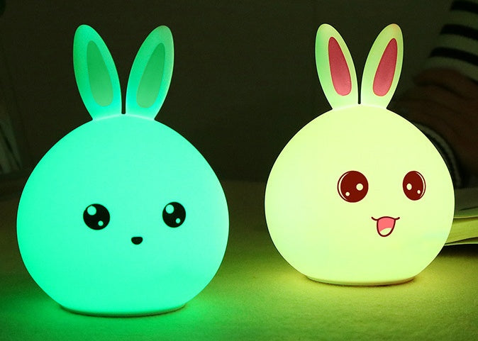 Cute Rabbit Silicone LED Touch Night Light