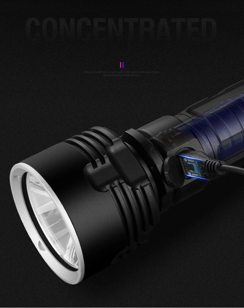 Strong Flashlight Led  Light Rechargeable Outdoor  Lamp