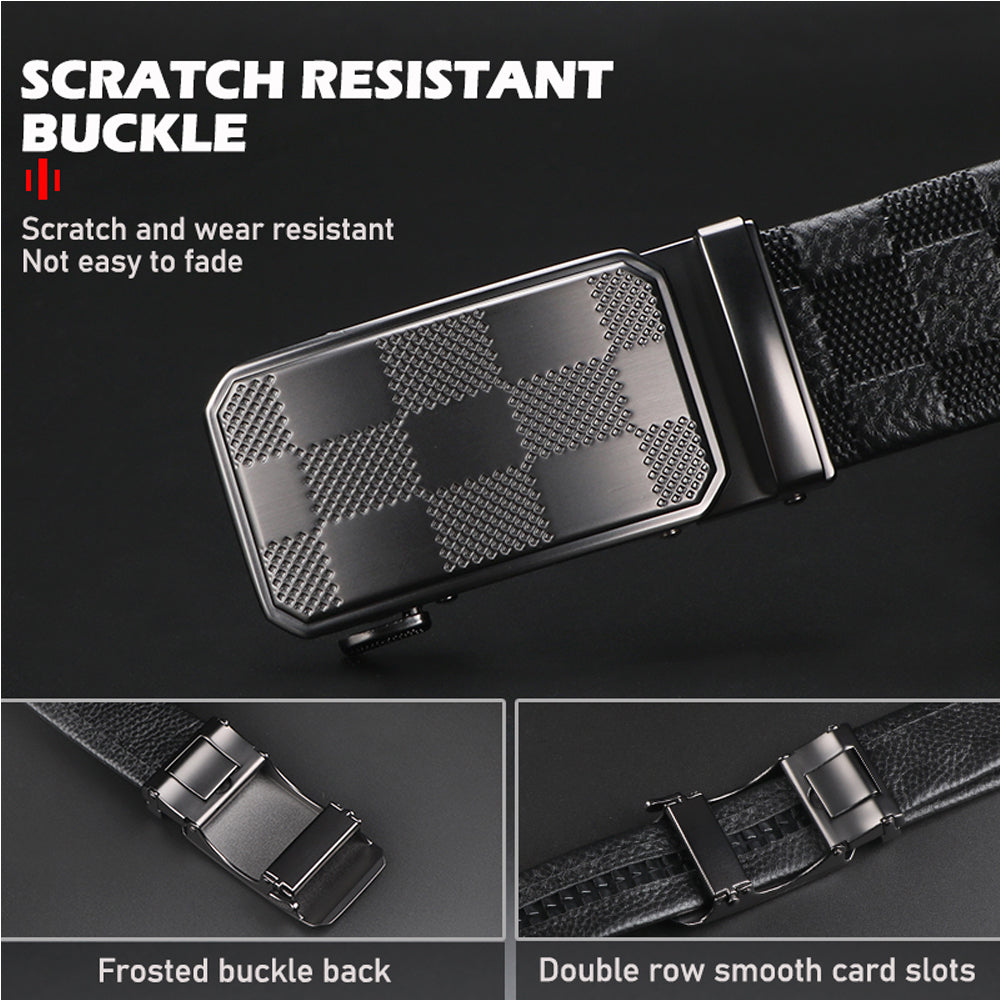 Men Belt Leather Belt For Men With Anti-Scratch Buckle Control Design For Formal Work Or Casual