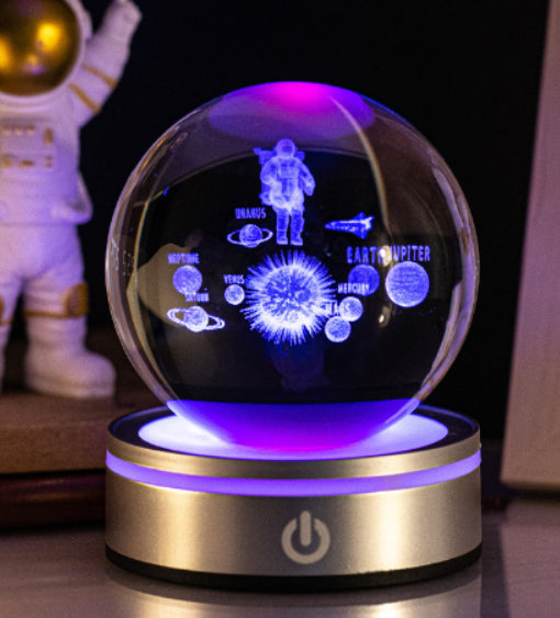 3D Luminous Crystal Ball Night Lamp