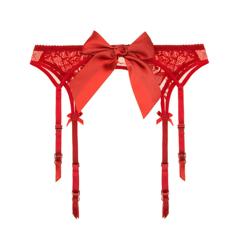 Sexy Mesh Lace Embroidered Non-Slip Back-Button Womens Garter Belt