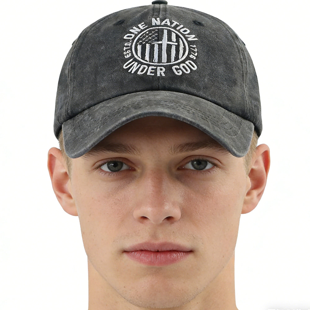 2pcs One Nation Under God Baseball Cap For Women Men,