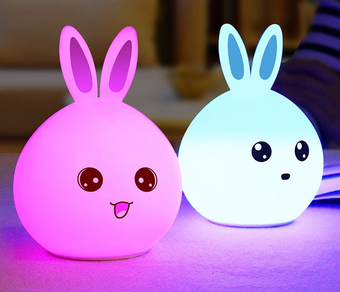 Cute Rabbit Silicone LED Touch Night Light