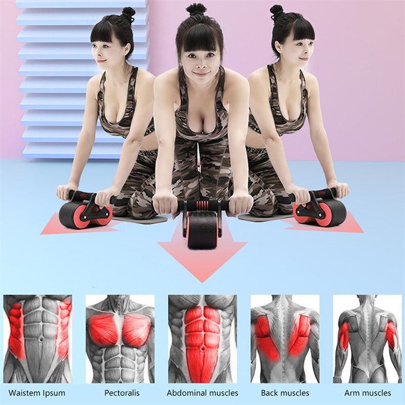 Auto‑Rebound Double Wheel Ab Roller