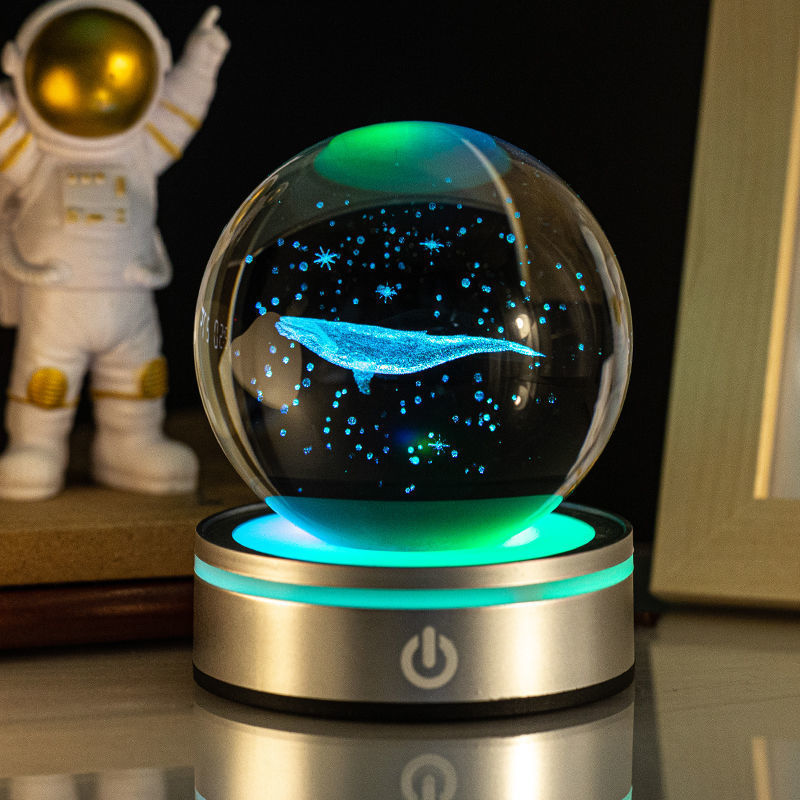3D Luminous Crystal Ball Night Lamp