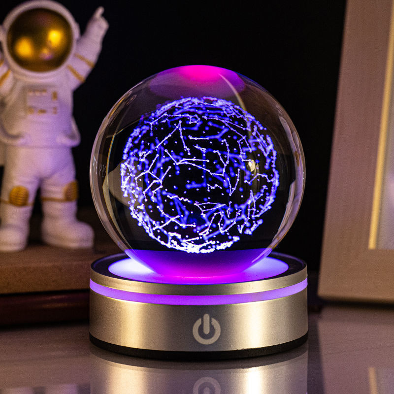 3D Luminous Crystal Ball Night Lamp