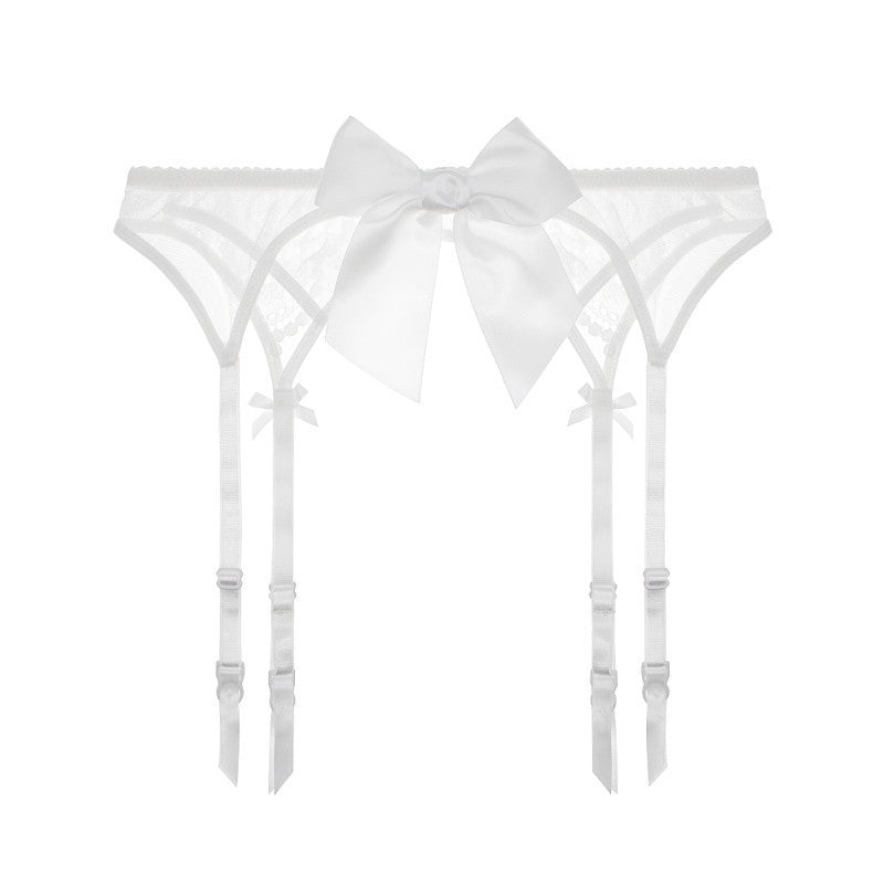 Sexy Mesh Lace Embroidered Non-Slip Back-Button Womens Garter Belt