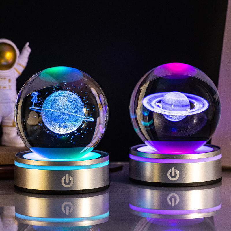 3D Luminous Crystal Ball Night Lamp