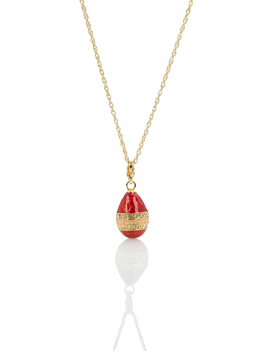 Red & Gold Egg Pendant Necklace