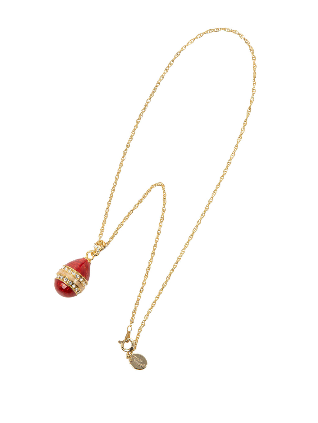 Red & Gold Egg Pendant Necklace