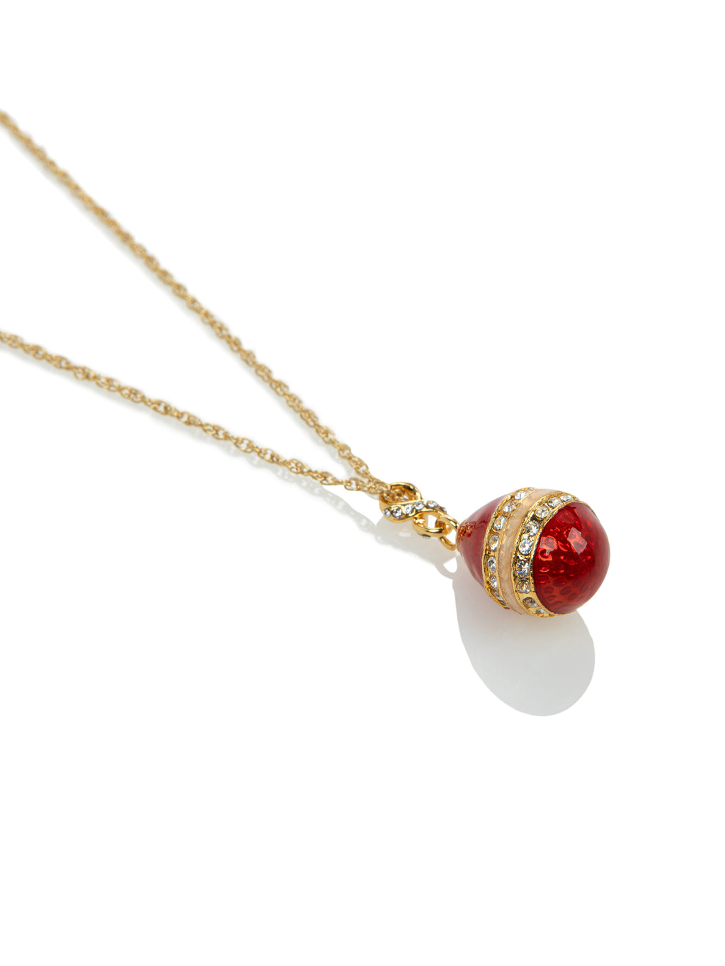 Red & Gold Egg Pendant Necklace