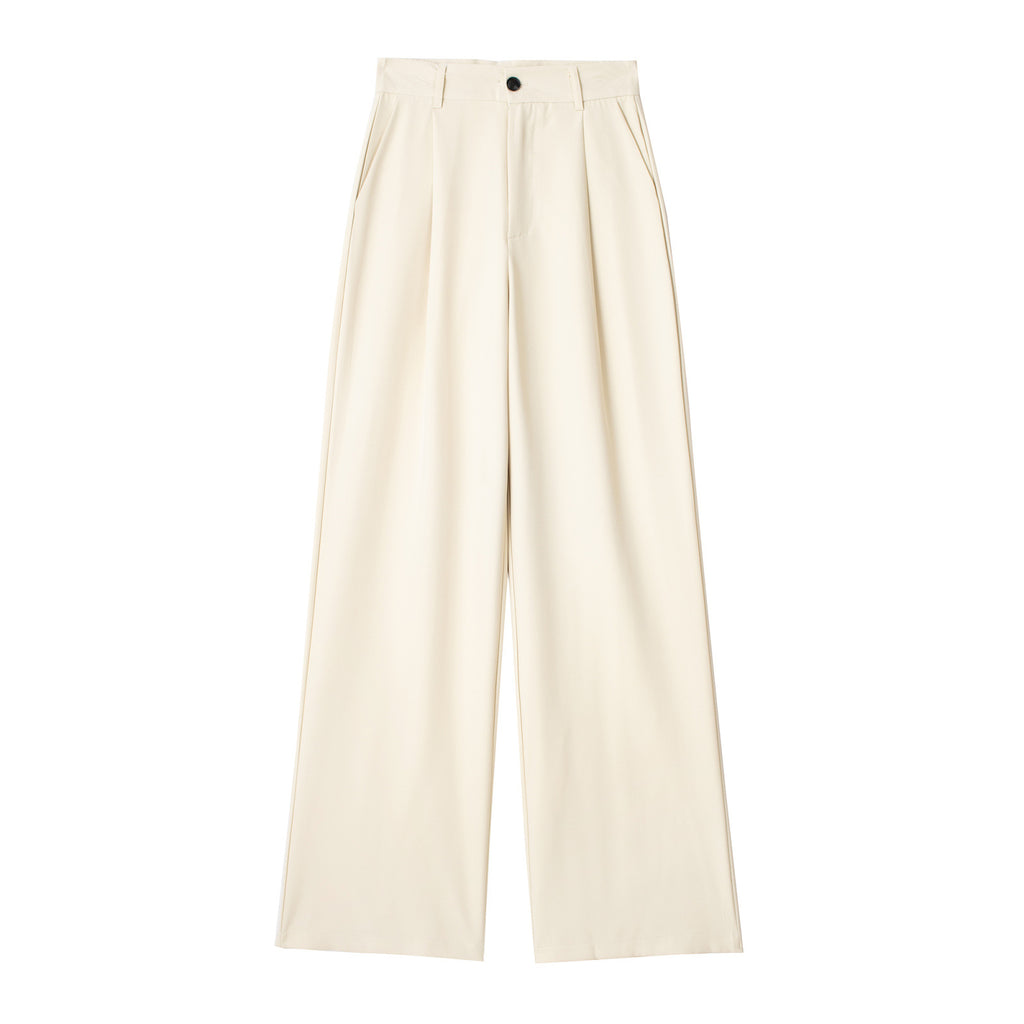 Womens Front-pleated High-waist Pants In Multiple Colors Breathable