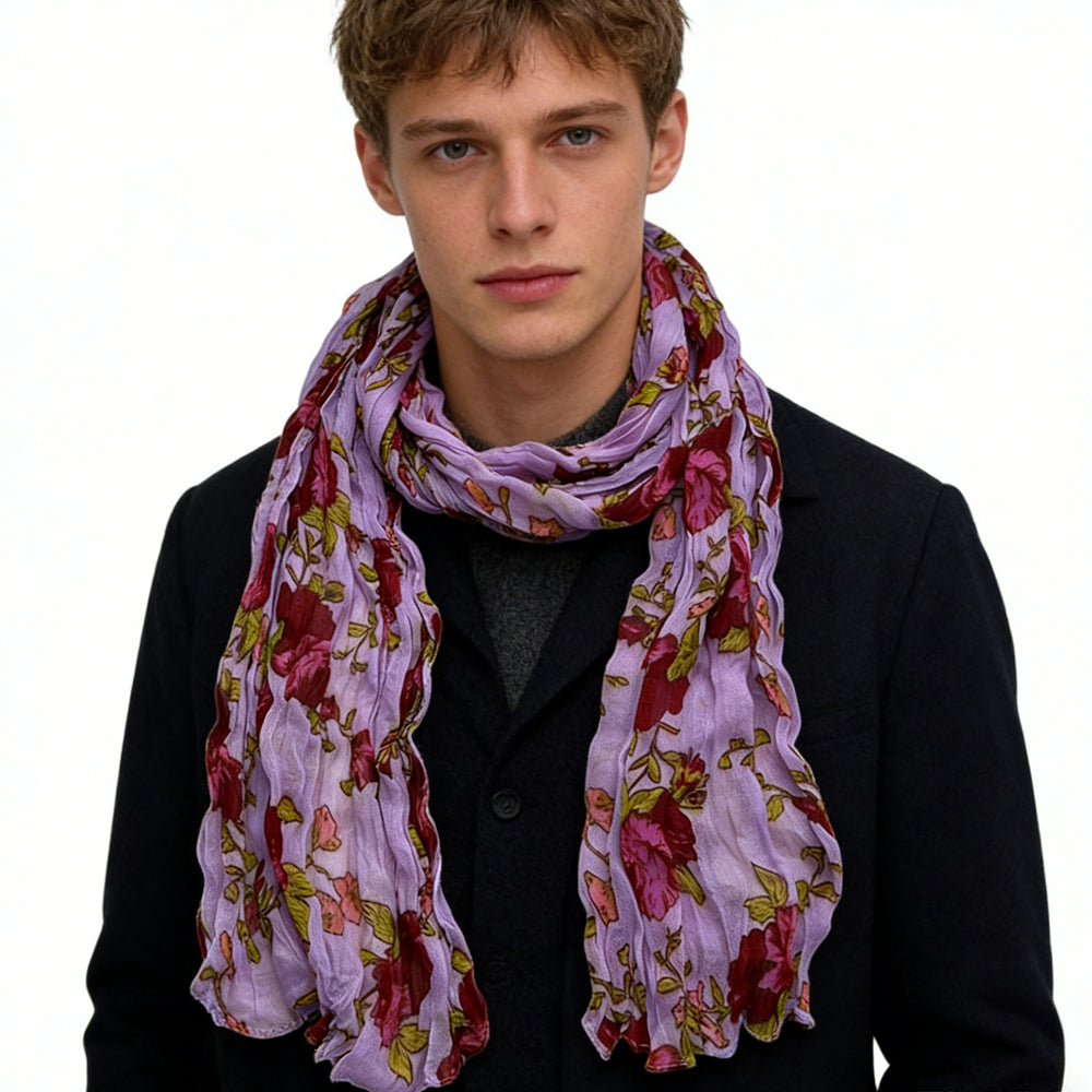 2pcs  Vibrant Crinkle Magenta Printed Polyester For men and woman