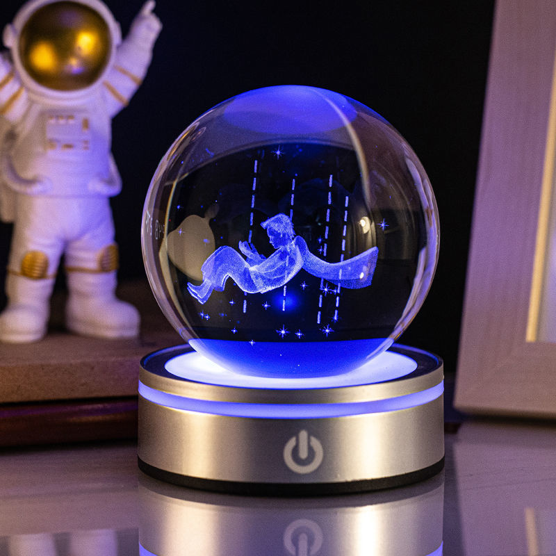 3D Luminous Crystal Ball Night Lamp