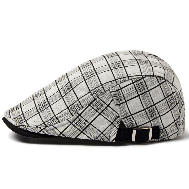 Mens Lightweight Summer Plaid Beret