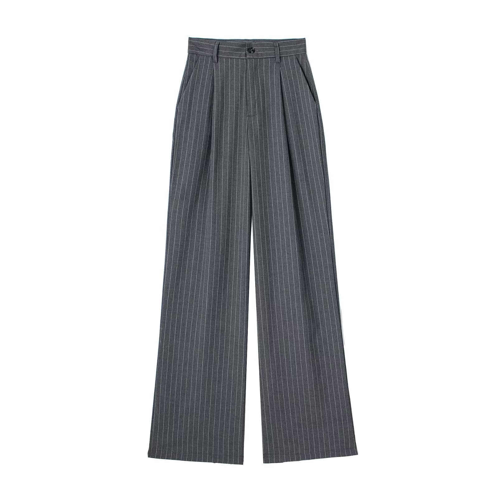 Womens Front-pleated High-waist Pants In Multiple Colors Breathable