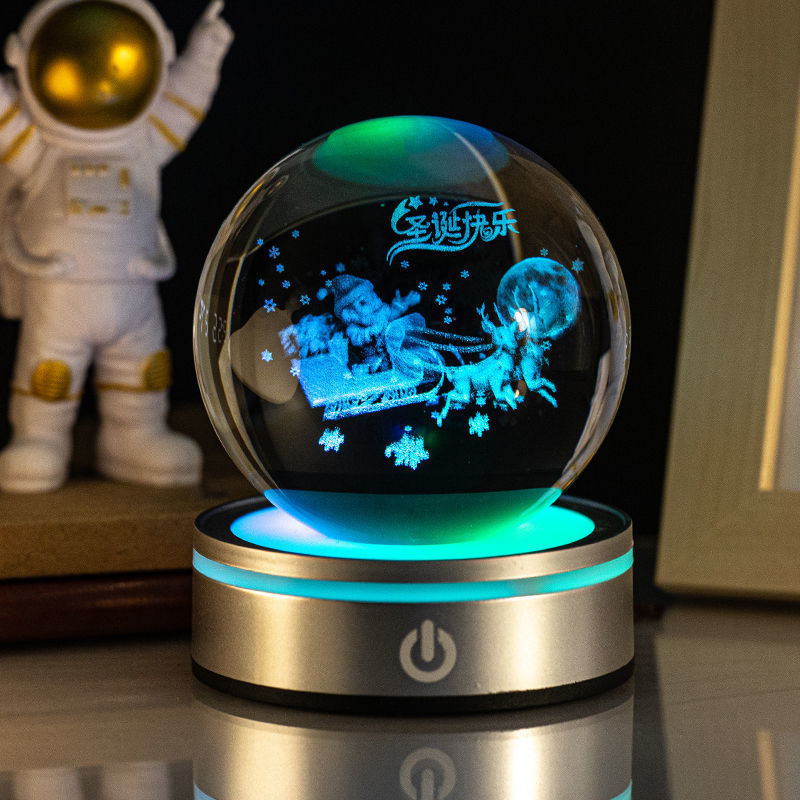 3D Luminous Crystal Ball Night Lamp