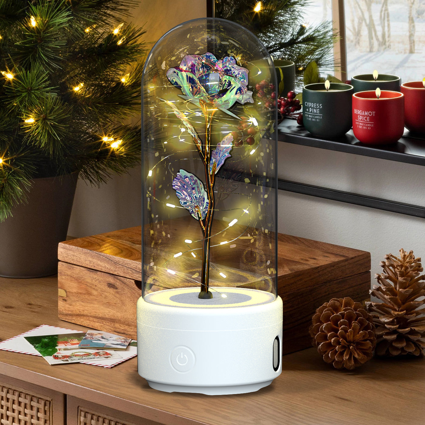 2-in-1 LED Rose Light & Bluetooth Speaker