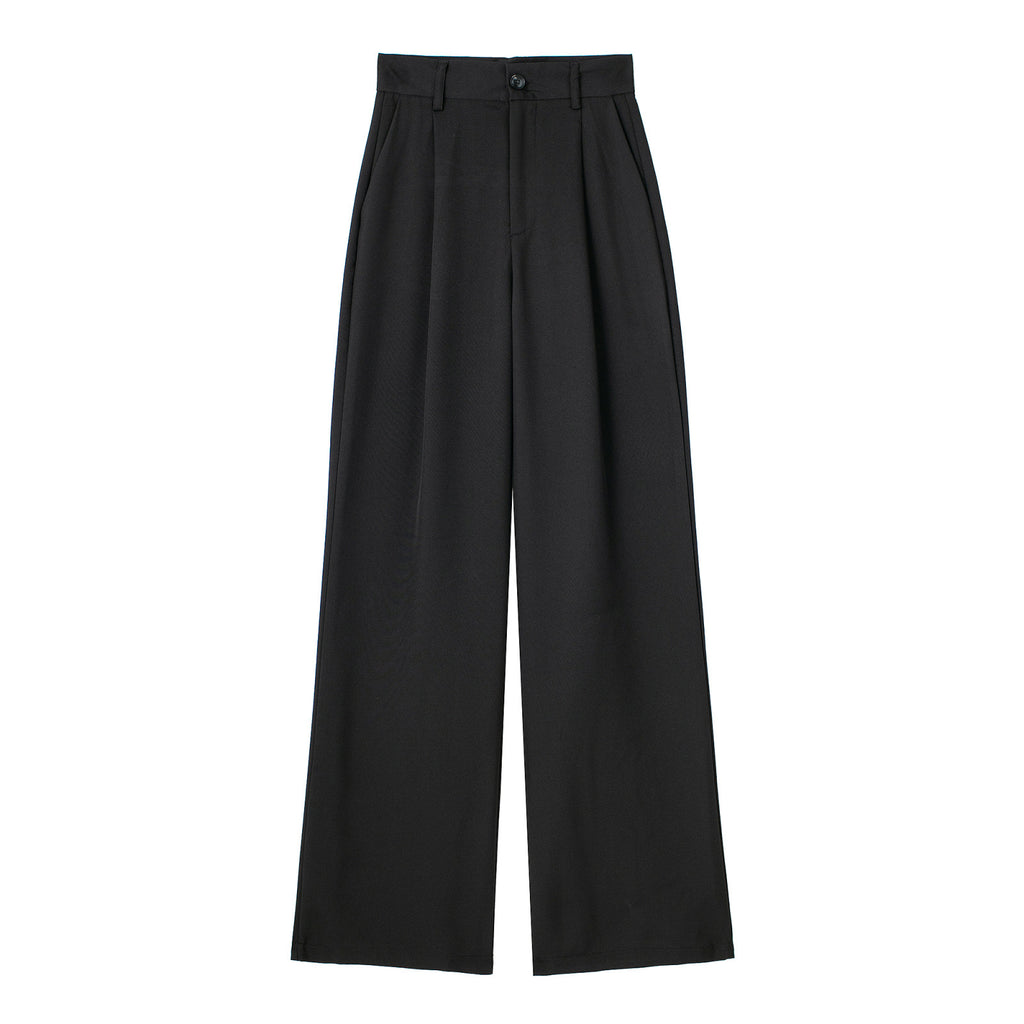 Womens Front-pleated High-waist Pants In Multiple Colors Breathable