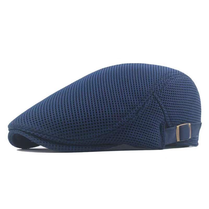 Womens Korean-style Trendy Beret Sun Hat Mens Solid-color Marching Cap