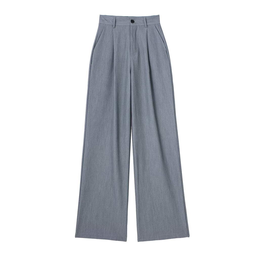 Womens Front-pleated High-waist Pants In Multiple Colors Breathable