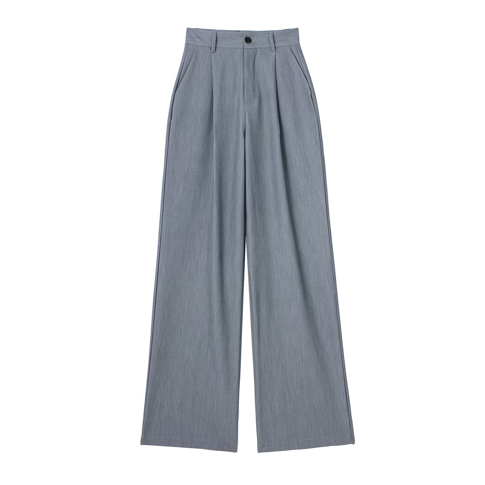 Womens Front-pleated High-waist Pants In Multiple Colors Breathable