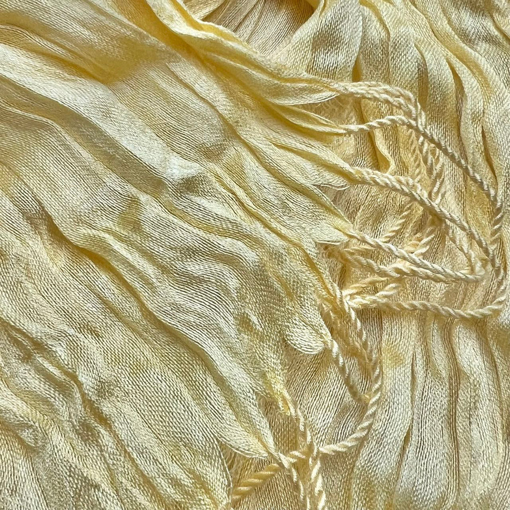 2pcs Sunshine Yellow Crinkle Blend Scarf,Beach Vacation For Women Men