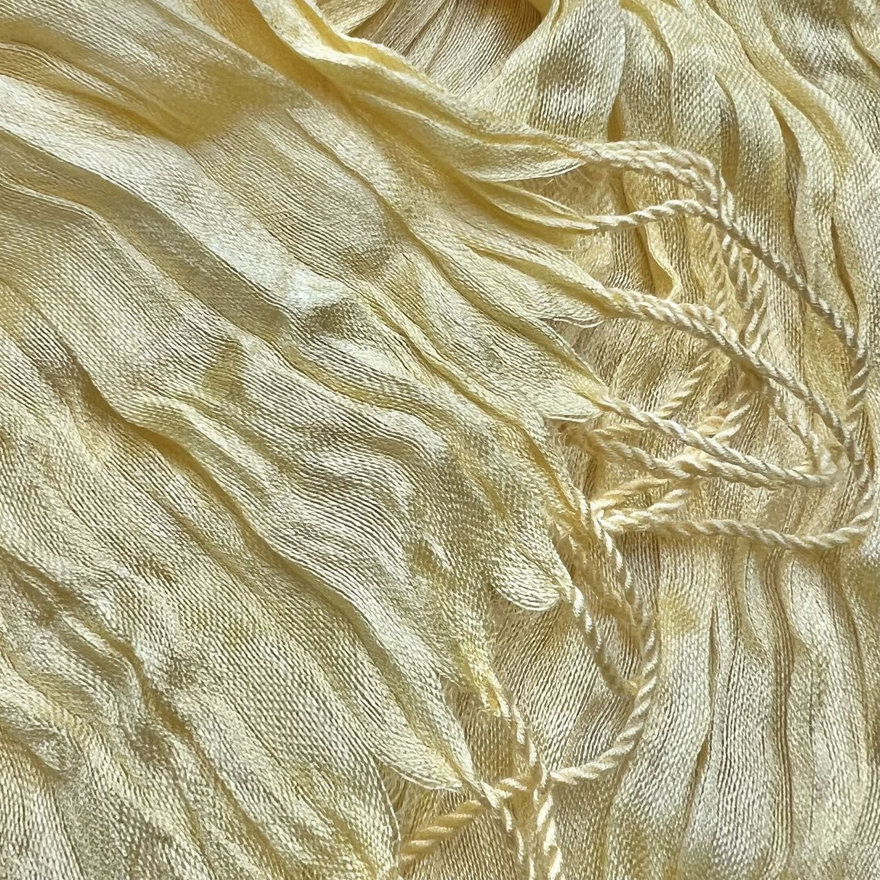 2pcs Sunshine Yellow Crinkle Blend Scarf,Beach Vacation For Women Men