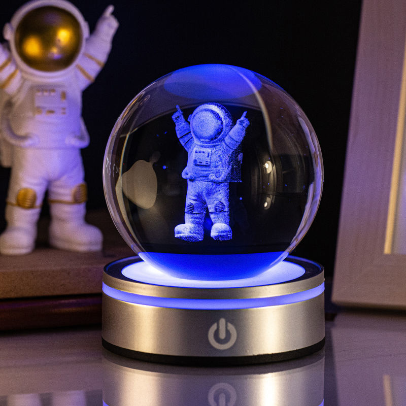 3D Luminous Crystal Ball Night Lamp