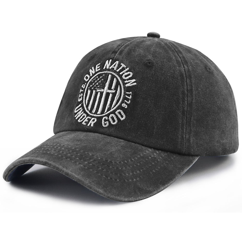 2pcs One Nation Under God Baseball Cap For Women Men,