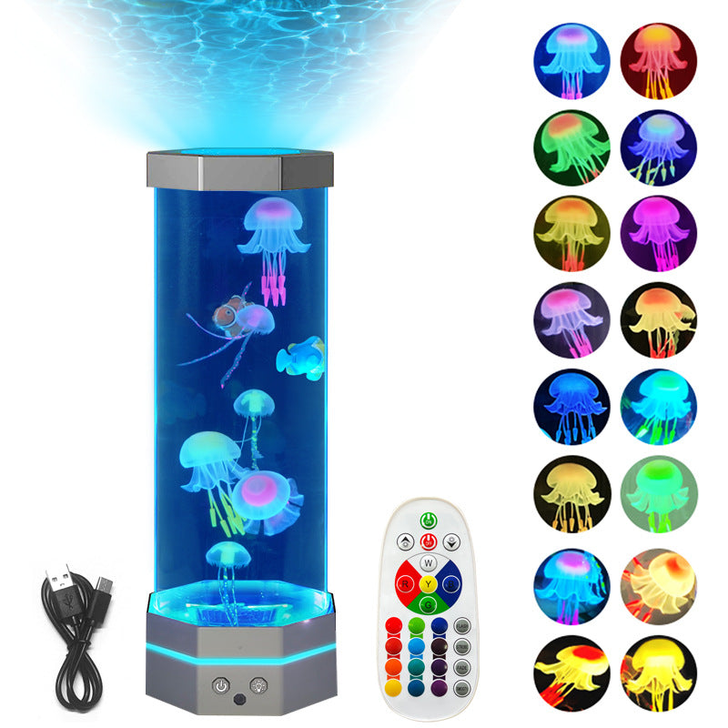 15″ USB Jellyfish Lava Lamp (17‑Color with Remote)