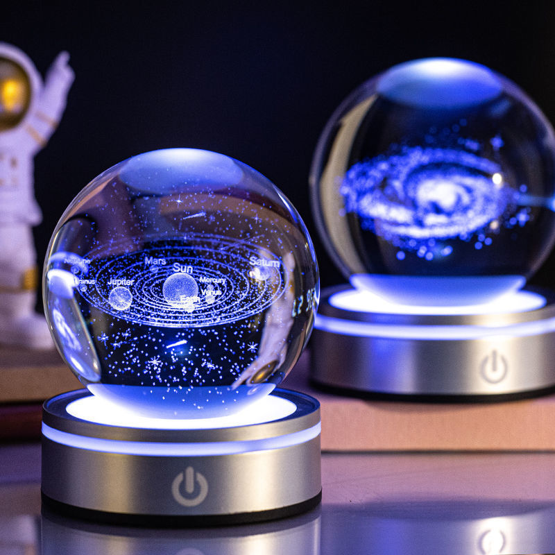3D Luminous Crystal Ball Night Lamp