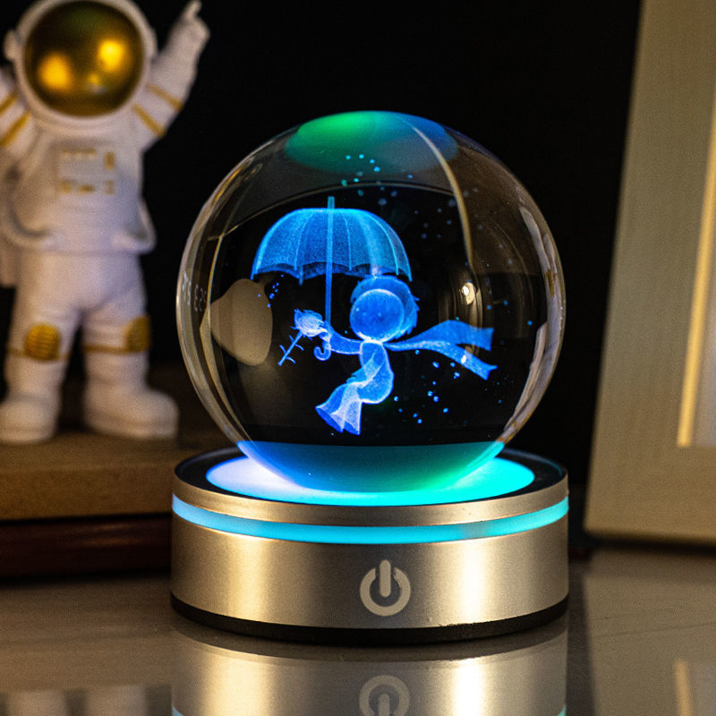 3D Luminous Crystal Ball Night Lamp