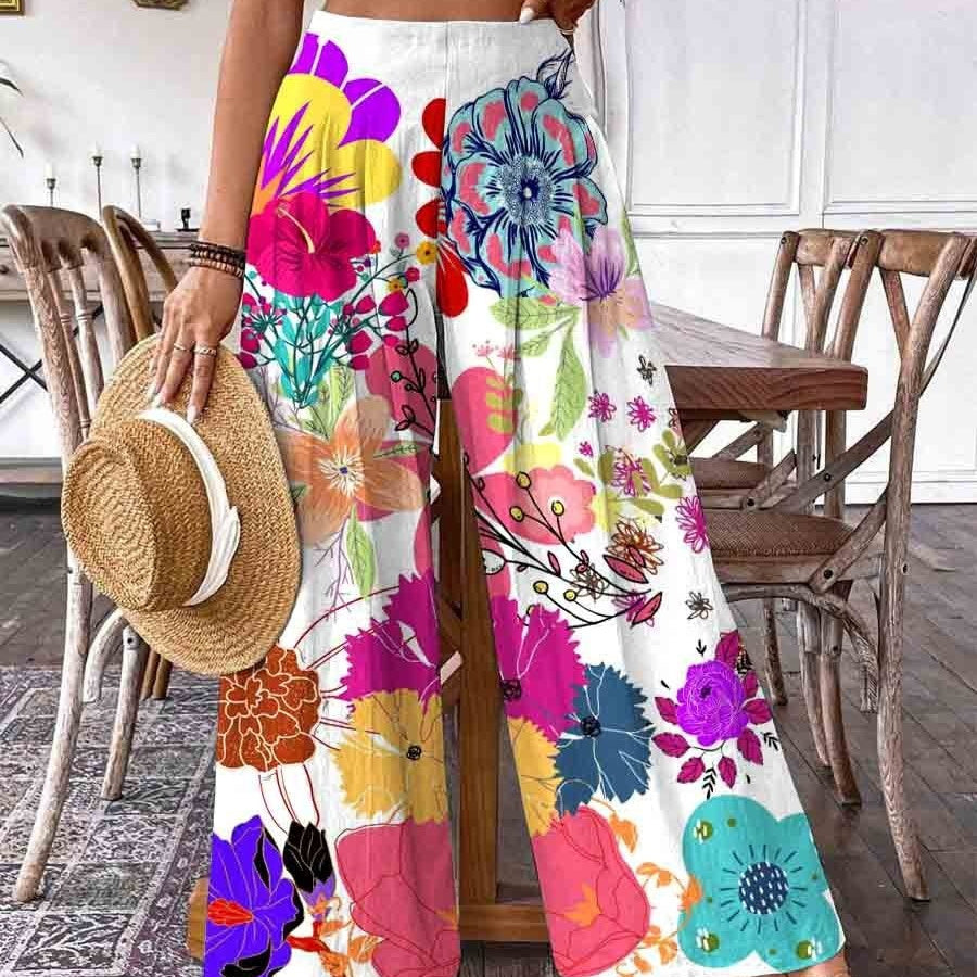 Womens Plus-Size Casual Wide-Leg Athletic Pants