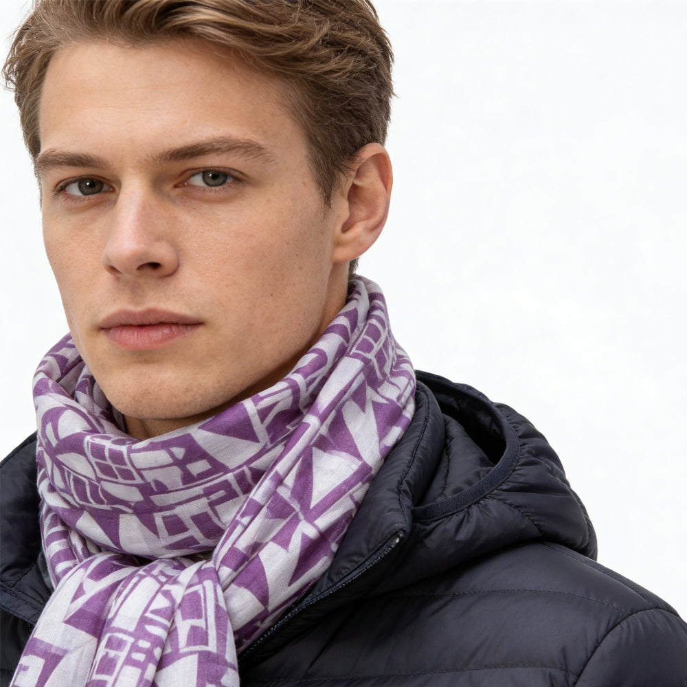 2pcs Purple Boho Square Scarf,Head Scarf,For Women Men